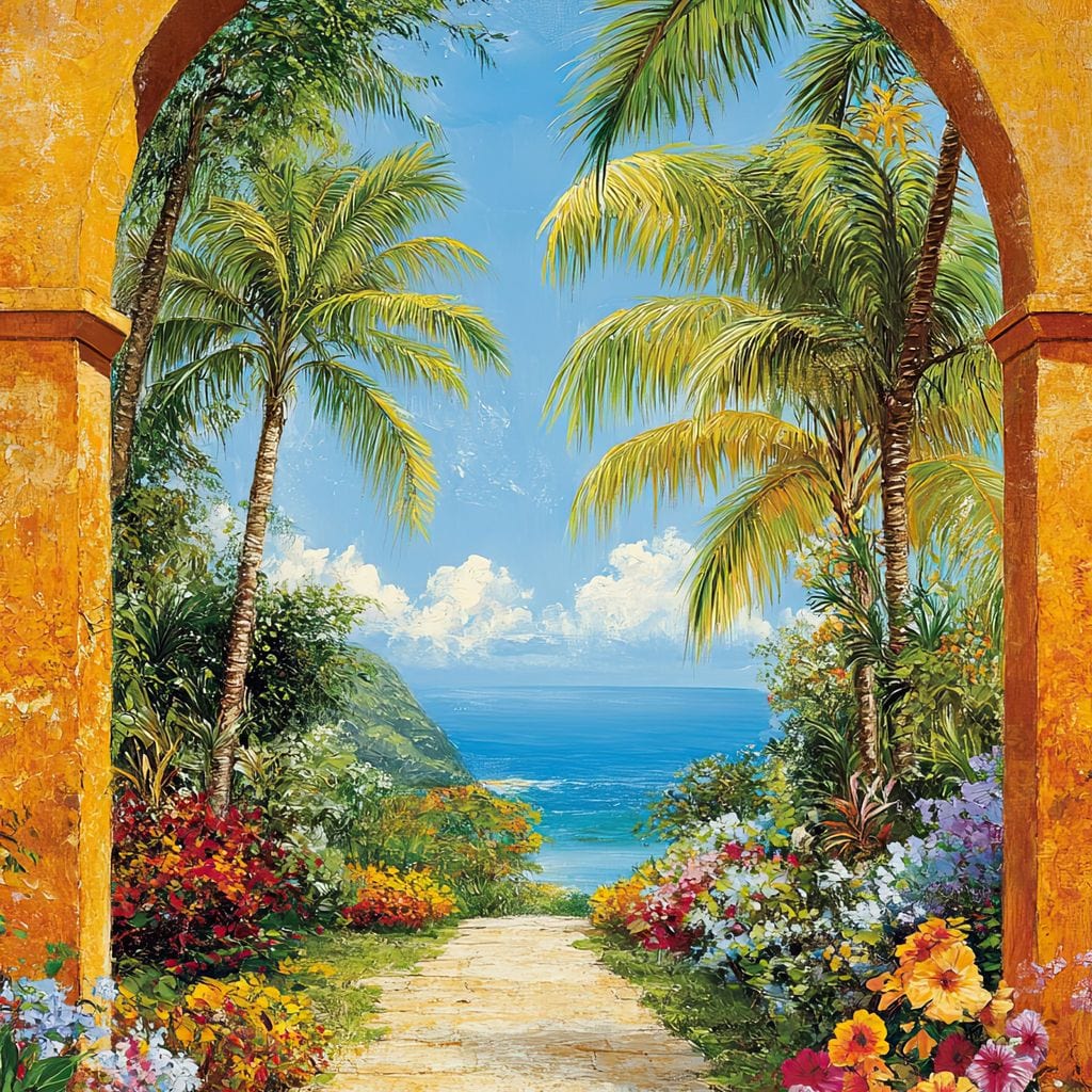 Tropical Vacation Canvas Wall Art