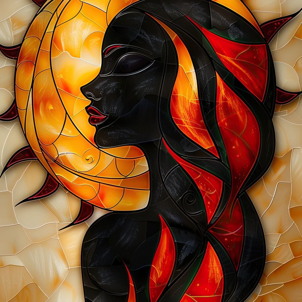 Solar Siren of the Flames Canvas Wall Art