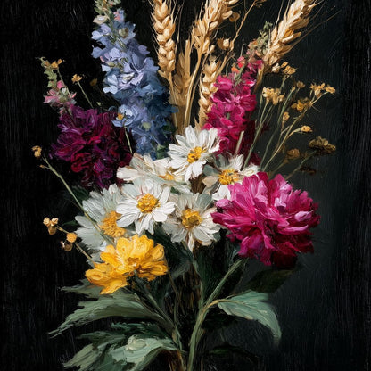 Wildflower Spring Bouquet Canvas Wall Art