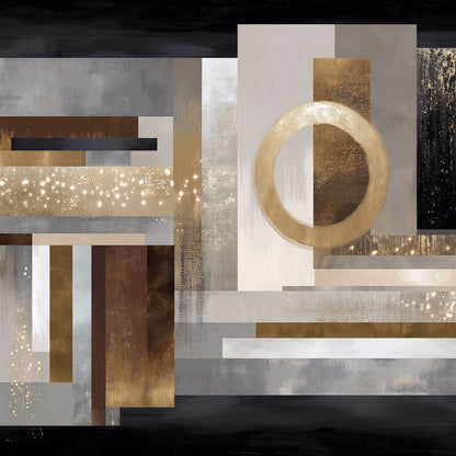 Gilded Geometry Nightfall Canvas Wall Art