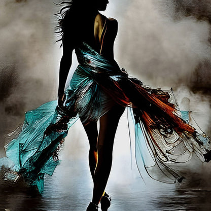 Female Portrait Paint Splash 040 Canvas Wall Art