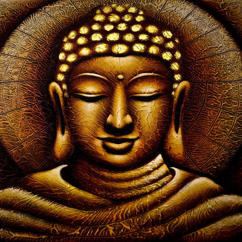 Meditating Buddha Portrait Canvas Wall Art