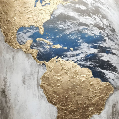 Golden Earth Reflection Canvas Wall Art