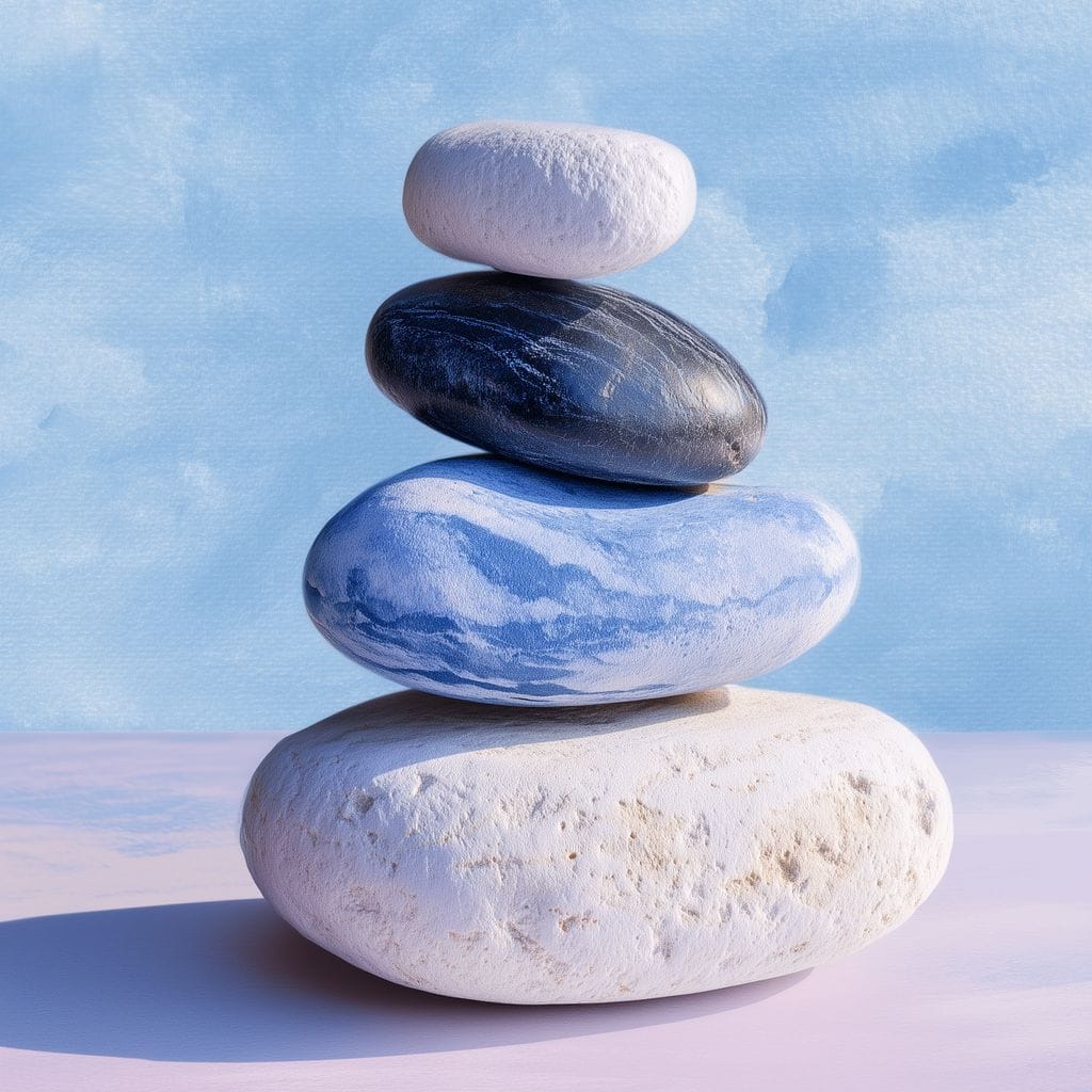 Coastal Stone Balance Zen Canvas Wall Art