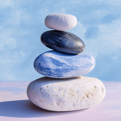 Coastal Stone Balance Zen Canvas Wall Art