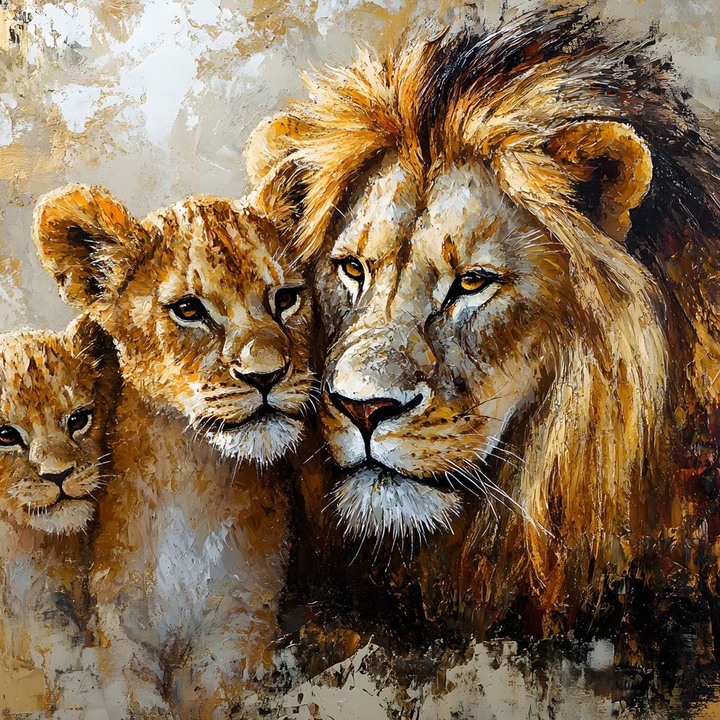 Majestic Bond of the Wild Lions Canvas Wall Art