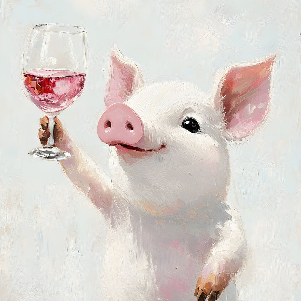 Porcine Toast of Joy Canvas Wall Art