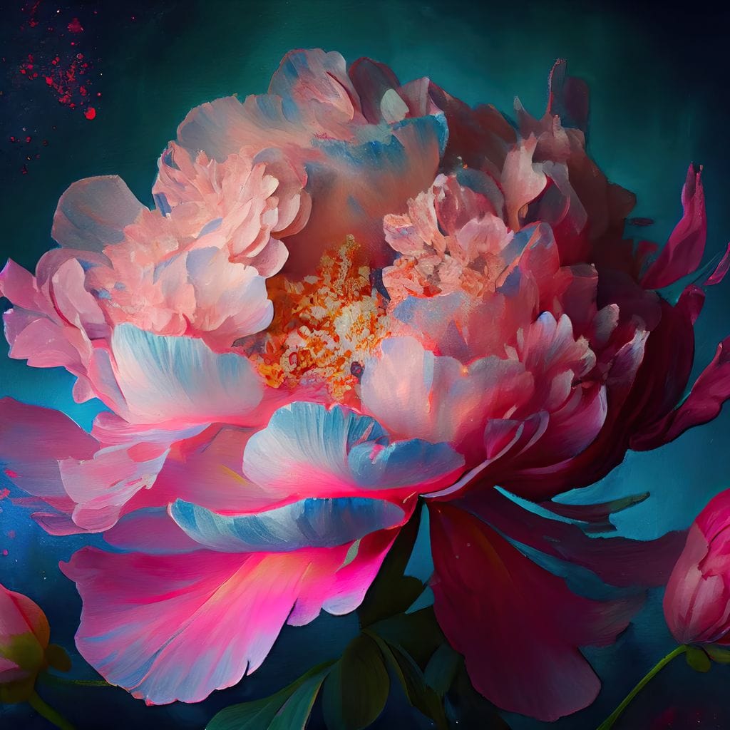 Peonie Flower 1 Canvas Wall Art