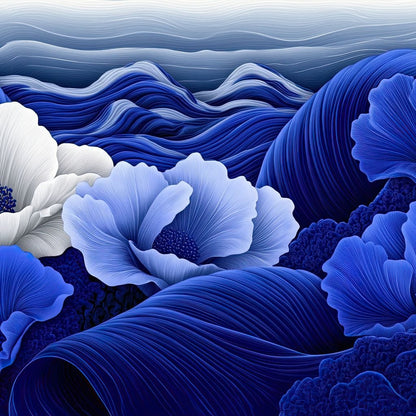 Blossoms by the Azure Seal Canvas Wall Art
