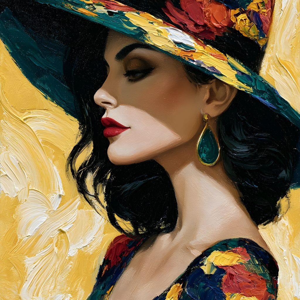 Golden Hour Couture Portrait Canvas Wall Art