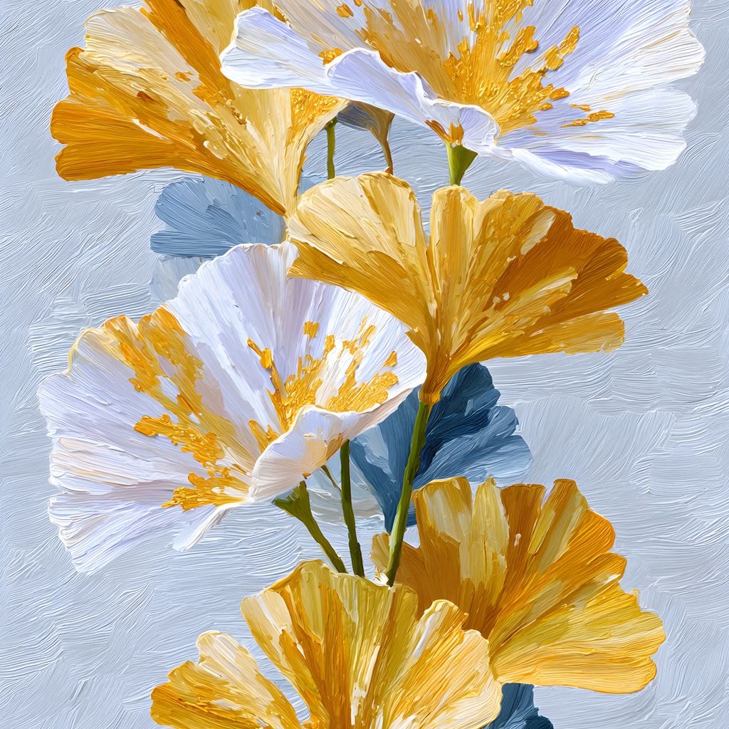 Golden Poppies Soft Light Canvas Wall Art