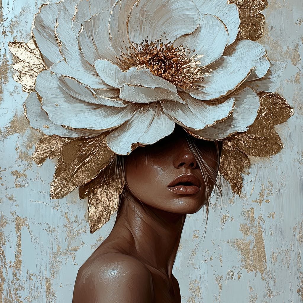 Golden Blossom Radiance Canvas Wall Art
