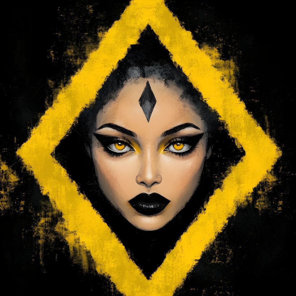 Golden Stare of Midnight Queen Canvas Wall Art