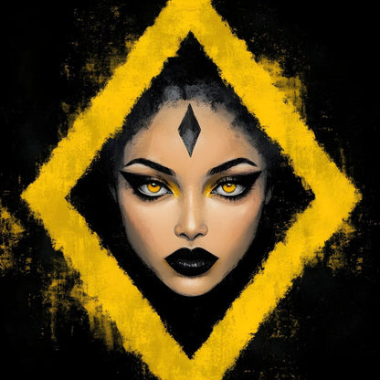Golden Stare of Midnight Queen Canvas Wall Art