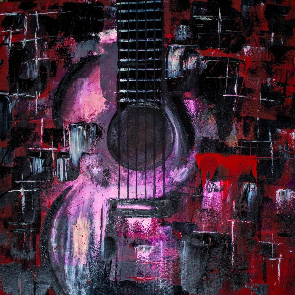 Abstract Guitar Canvas Wall Art