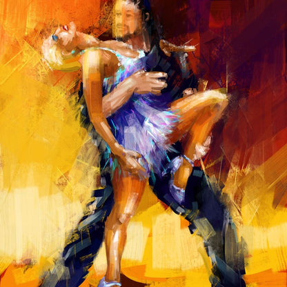 Rumba Dancers Canvas Wall Art