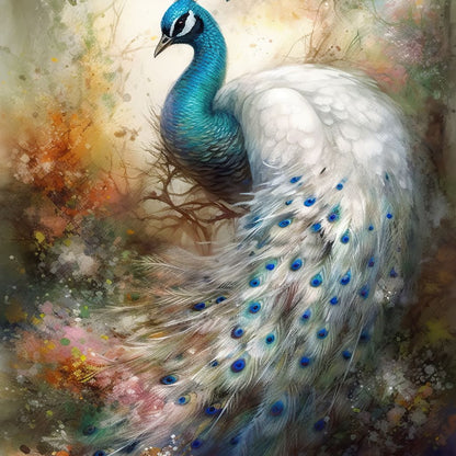 Peacock Serenity Canvas Wall Art