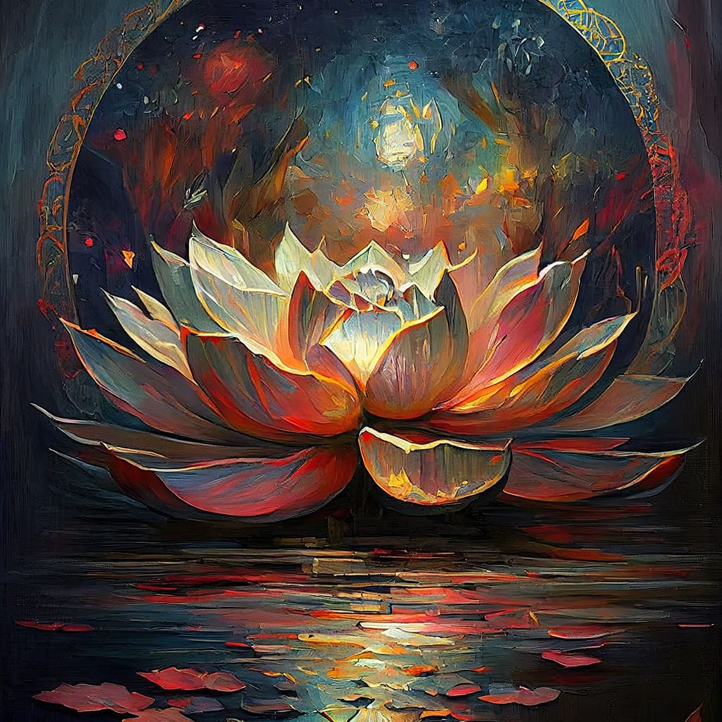 Midnight Lotus Flower Canvas Wall Art