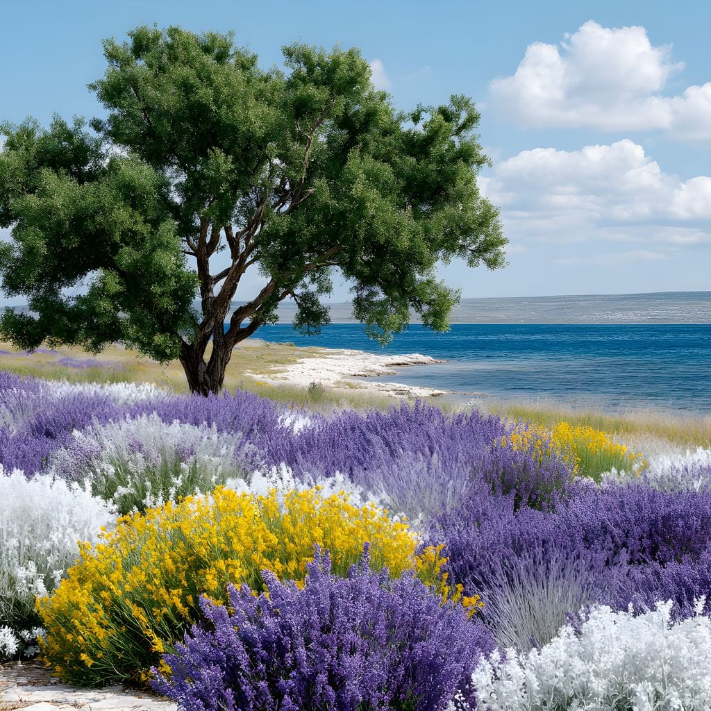 Coastal Meadow Lavender Tree Canvas Wall Art