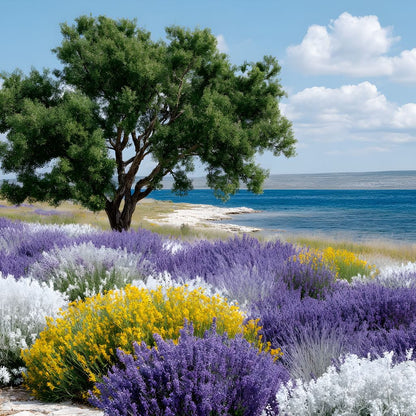 Coastal Meadow Lavender Tree Canvas Wall Art