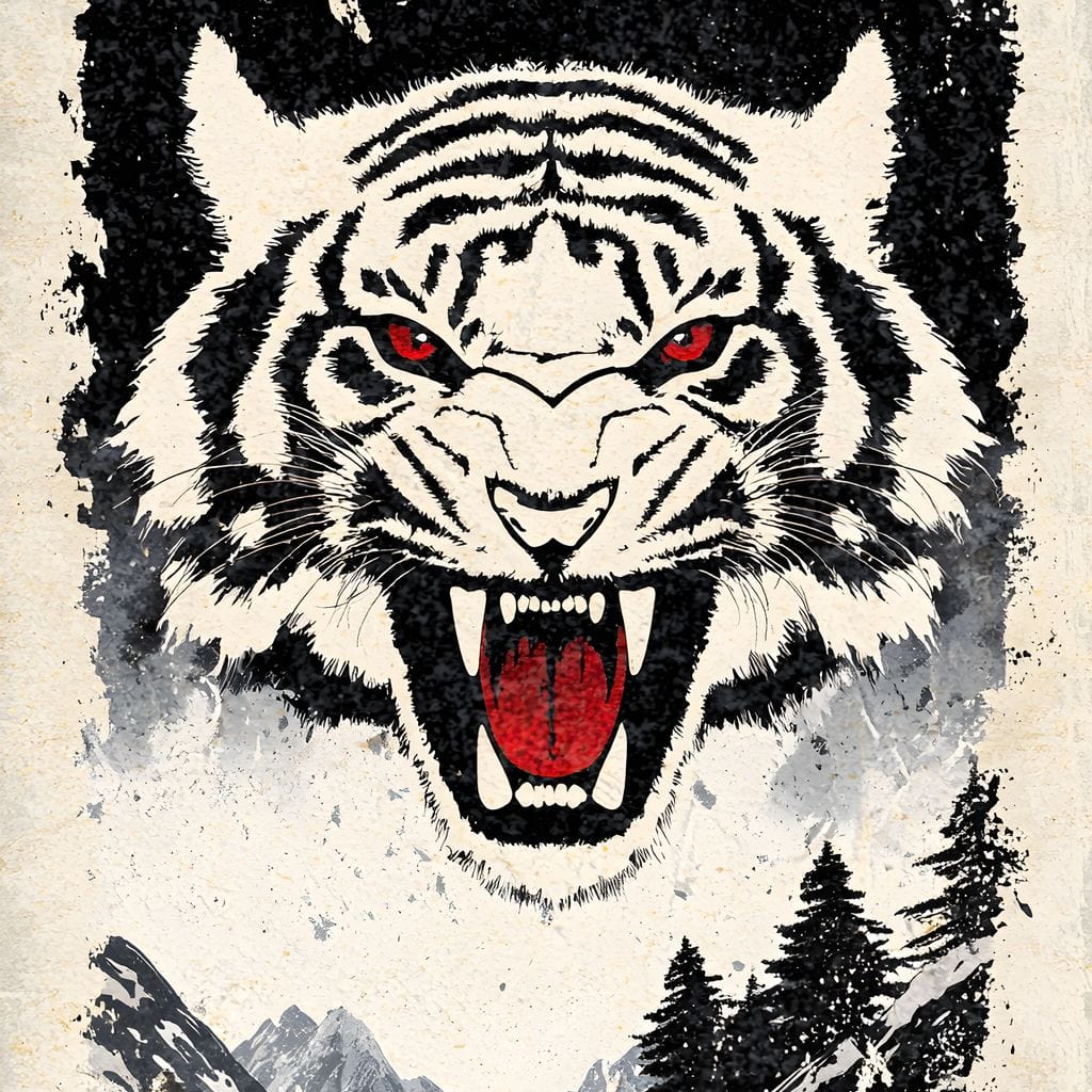 Fierce Jungle Monarch Tiger Roar Canvas Wall Art