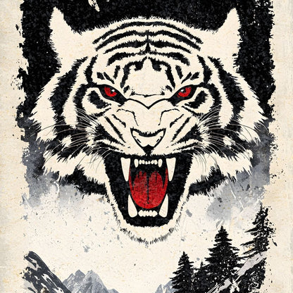 Fierce Jungle Monarch Tiger Roar Canvas Wall Art