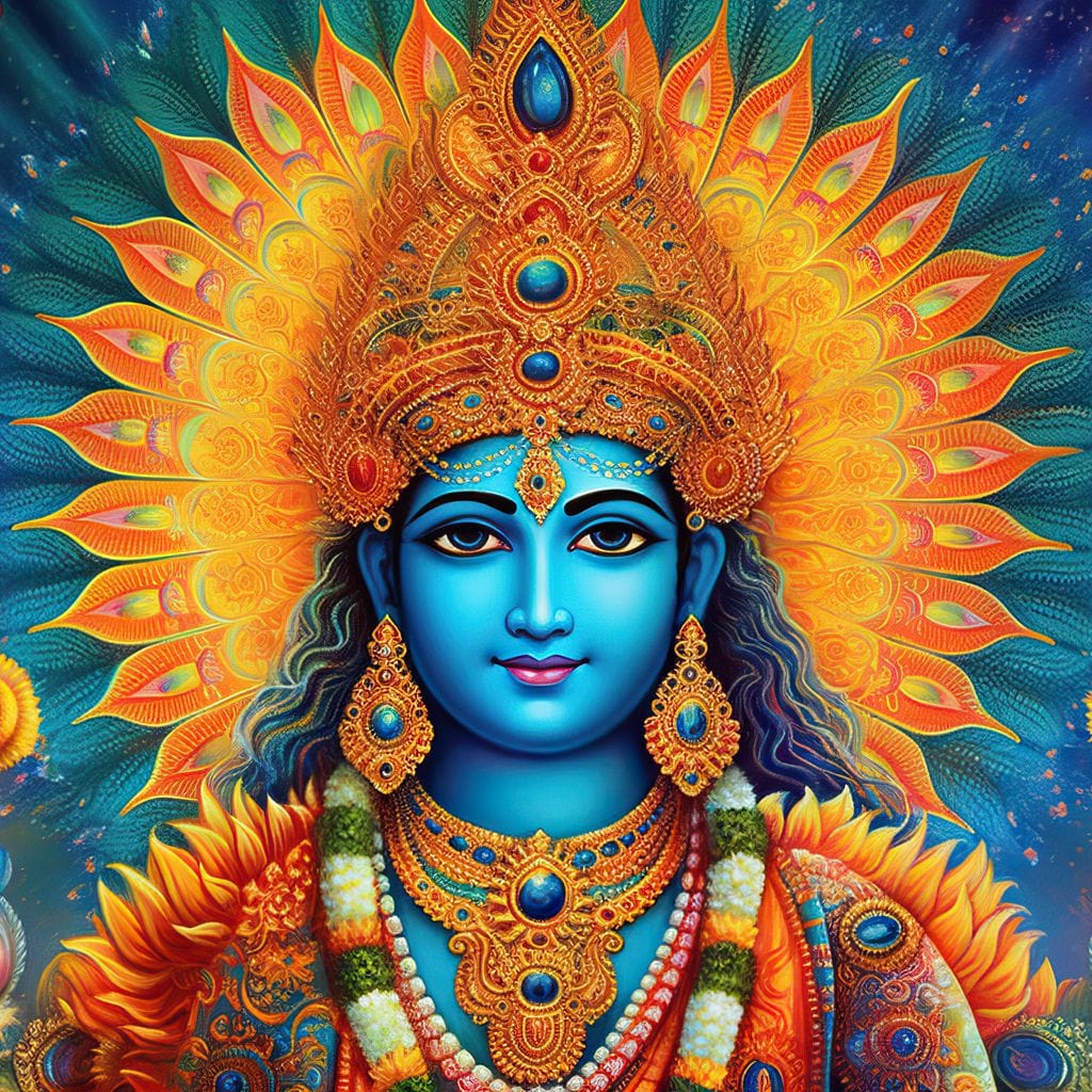 Vishnu's Aura Canvas Wall Art