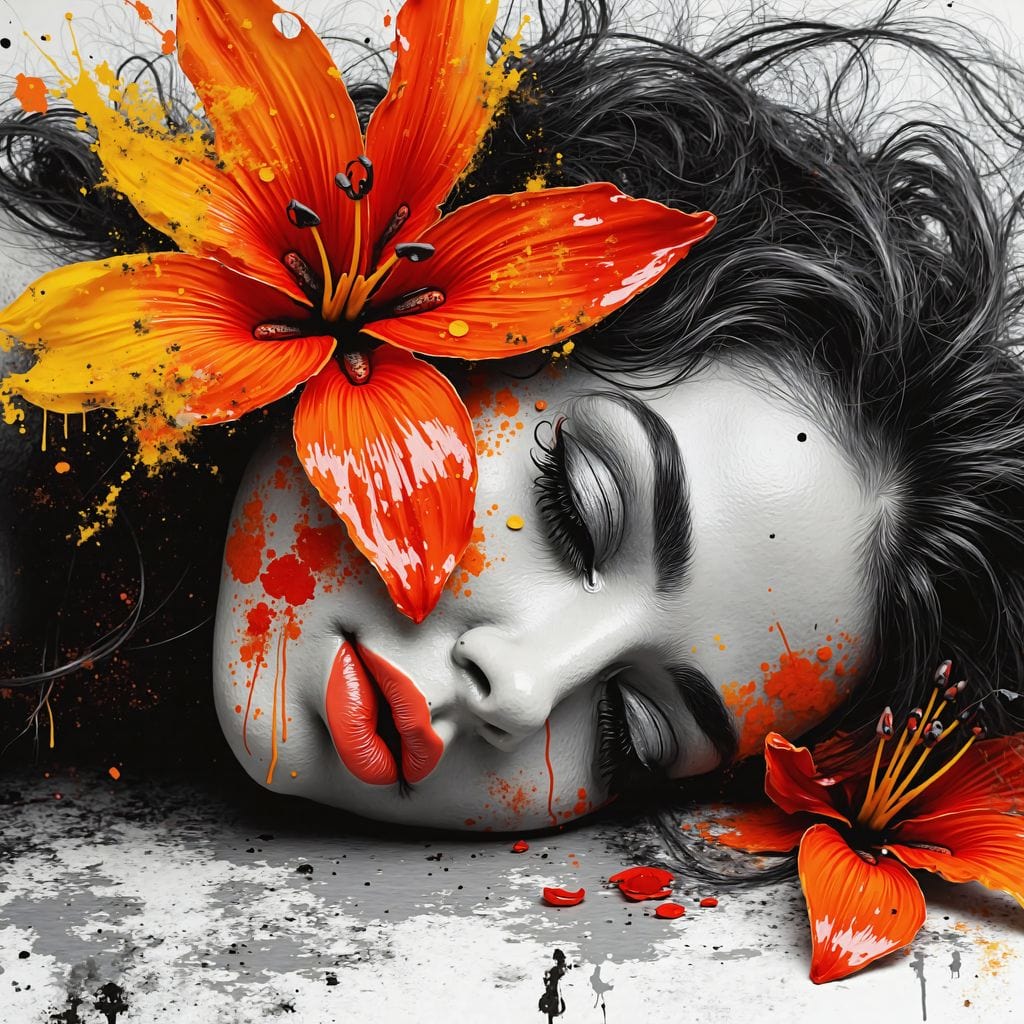 Flower Poise Canvas Wall Art