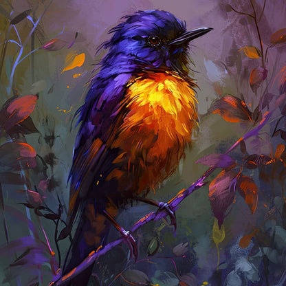 Majestic Twilight Bird Perched Canvas Wall Art