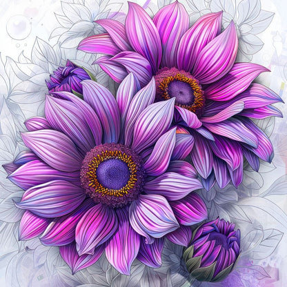 Purple Petal Parade Canvas Wall Art