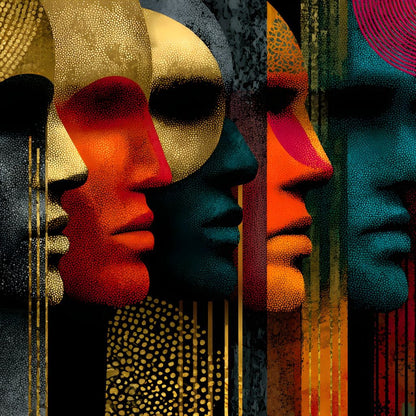 Faces of Colorful Reflections Canvas Wall Art