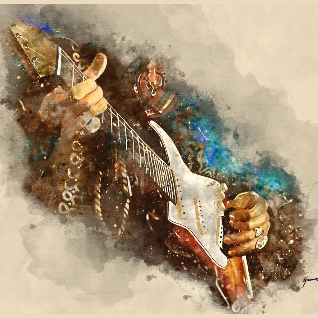 Jimmy Hendrix's Electric Guitar Canvas Wall Art