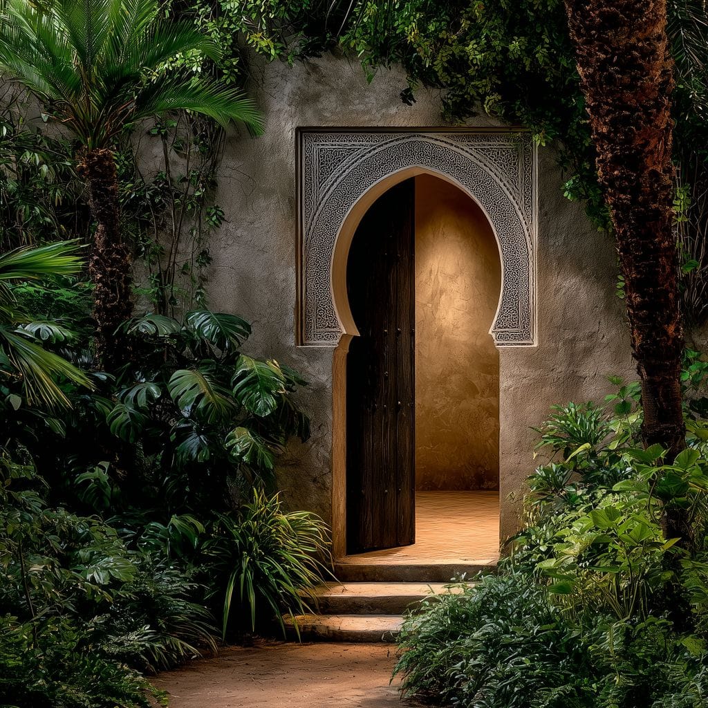 Moroccan Garden Archway Canvas Wall Art
