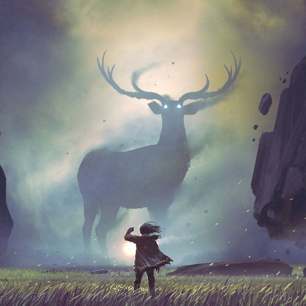 Spiritual Deer Canvas Wall Art