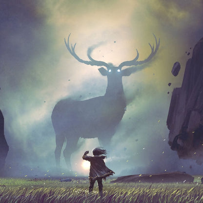 Spiritual Deer Canvas Wall Art