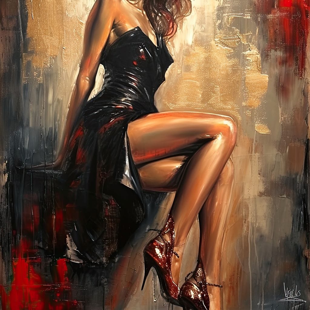 Alluring Legs Sleek Noir Elegance Canvas Wall Art