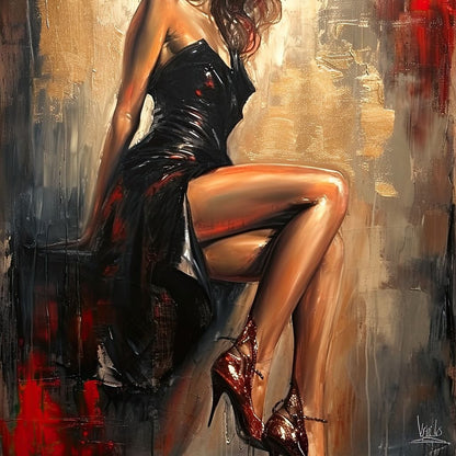 Alluring Legs Sleek Noir Elegance Canvas Wall Art