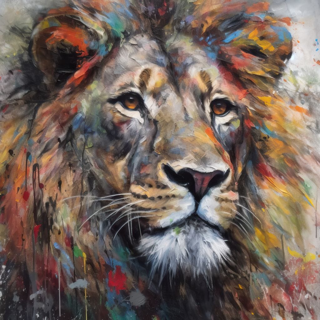 Urban Jungle: Lion Canvas Wall Art