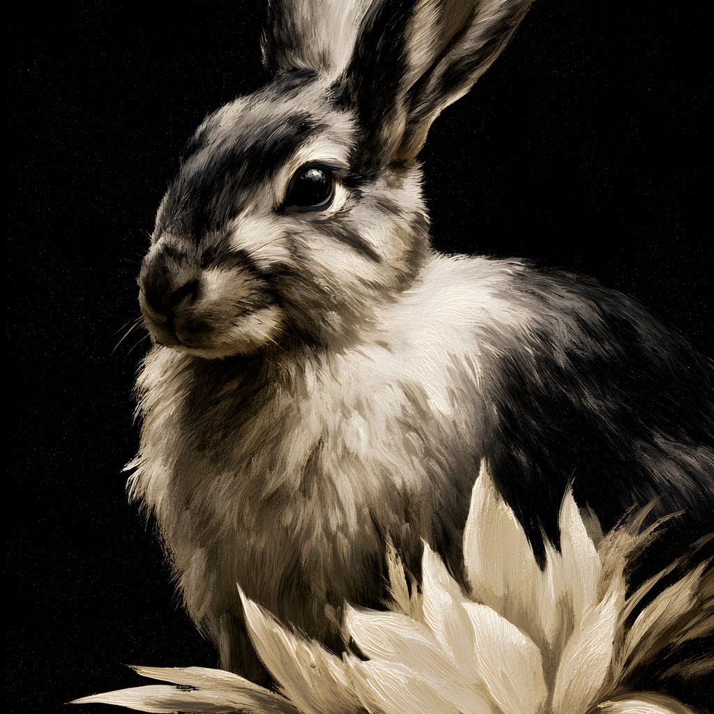 Quiet Contemplation Of The Wild Hare Canvas Wall Art