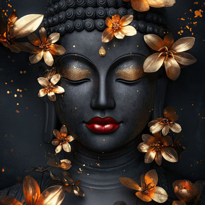 Radiant Floral Buddha Tranquility Canvas Wall Art