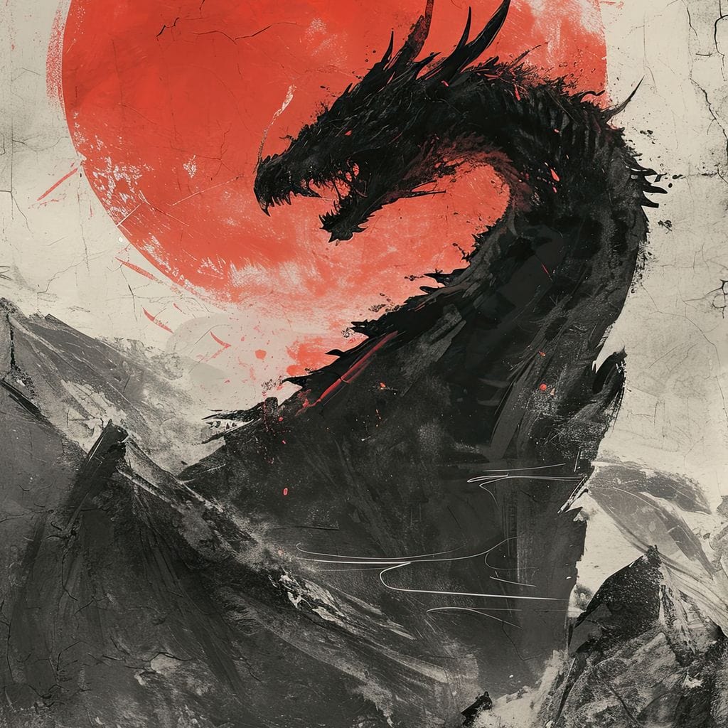 Sunrise Dragon Sovereignty Canvas Wall Art