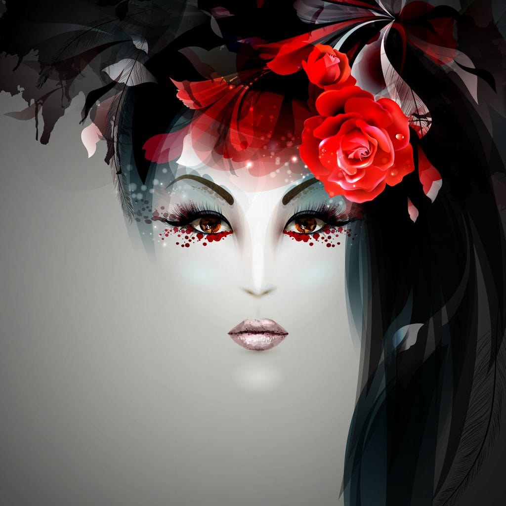 Geisha Portrait Canvas Wall Art