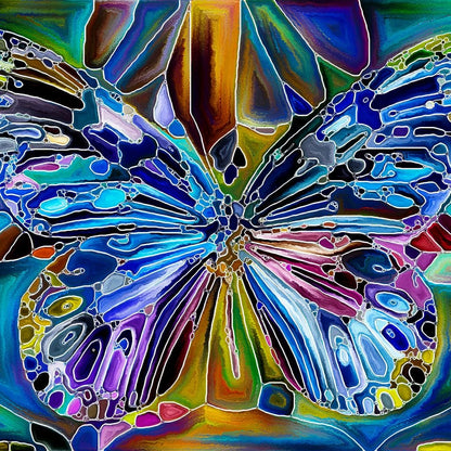 Multicolored Psychedelic Butterfly Canvas Wall Art