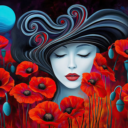 The Poppy Queen’s Dream Canvas Wall Art