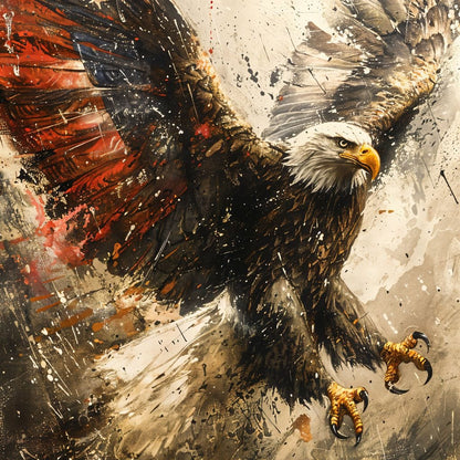 Patriot's Pride: The Eagle's Essence Canvas Wall Art