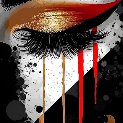 Golden Gaze Elegance Canvas Wall Art