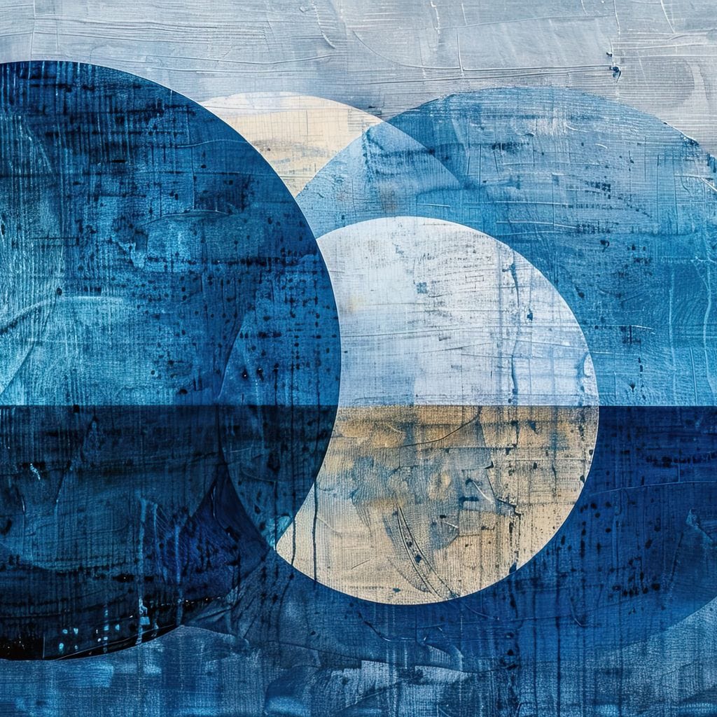 Sapphire Moons Aligned Canvas Wall Art