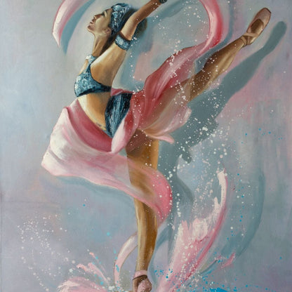 Ballet Dancer Artist Palette Canvas Wall Art