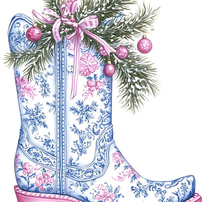Holiday Cowboy Boot Bouquet Canvas Wall Art
