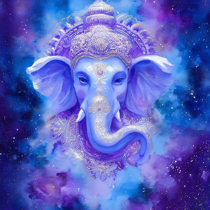 Celestial Ganesha Starlight Canvas Wall Art